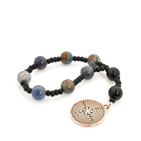 Sunset Dumortierite and Onyx Chaplet