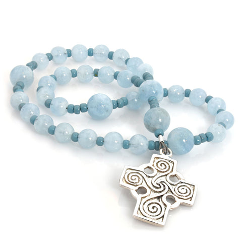Aquamarine AA Quality 33-Bead Prayer Beads