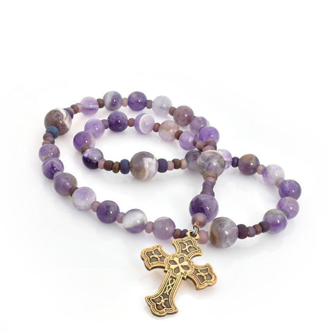 Dogtooth Amethyst 33-Bead Prayer Beads