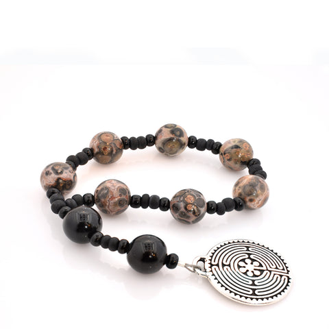 Leopard Skin Jasper & Onyx Chaplet