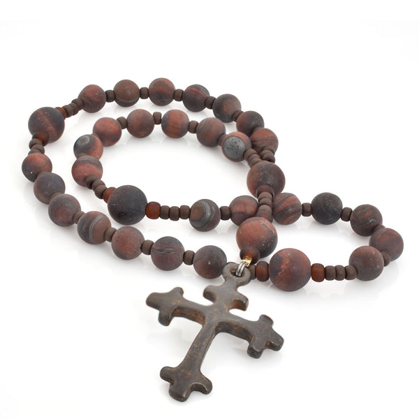 Red Tiger Eye Matte 33- Bead Prayer Beads