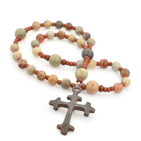 Silver Mist Jasper 33-Bead Prayer Beads